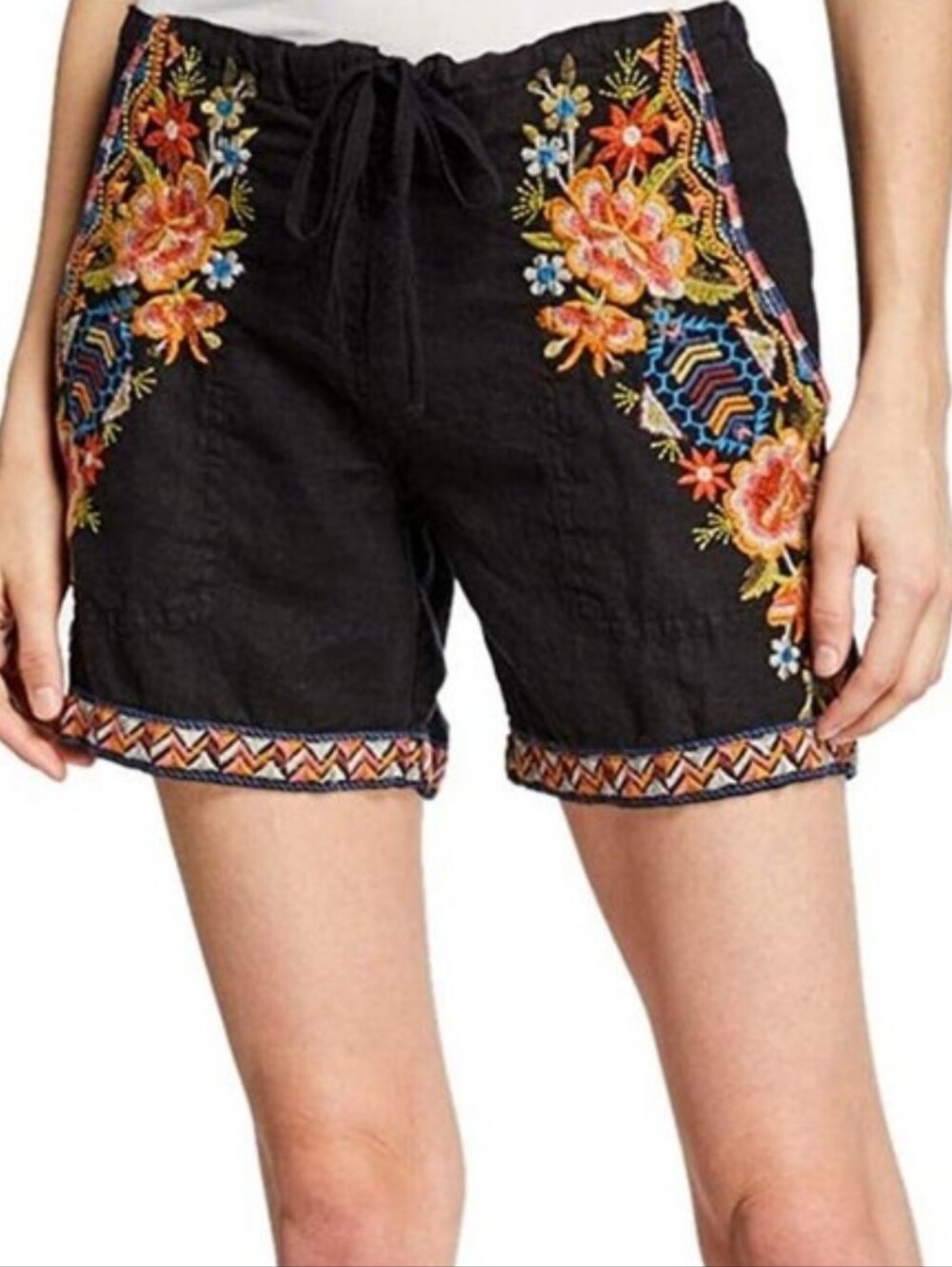 Johnny Was Sentrie Linen Shorts